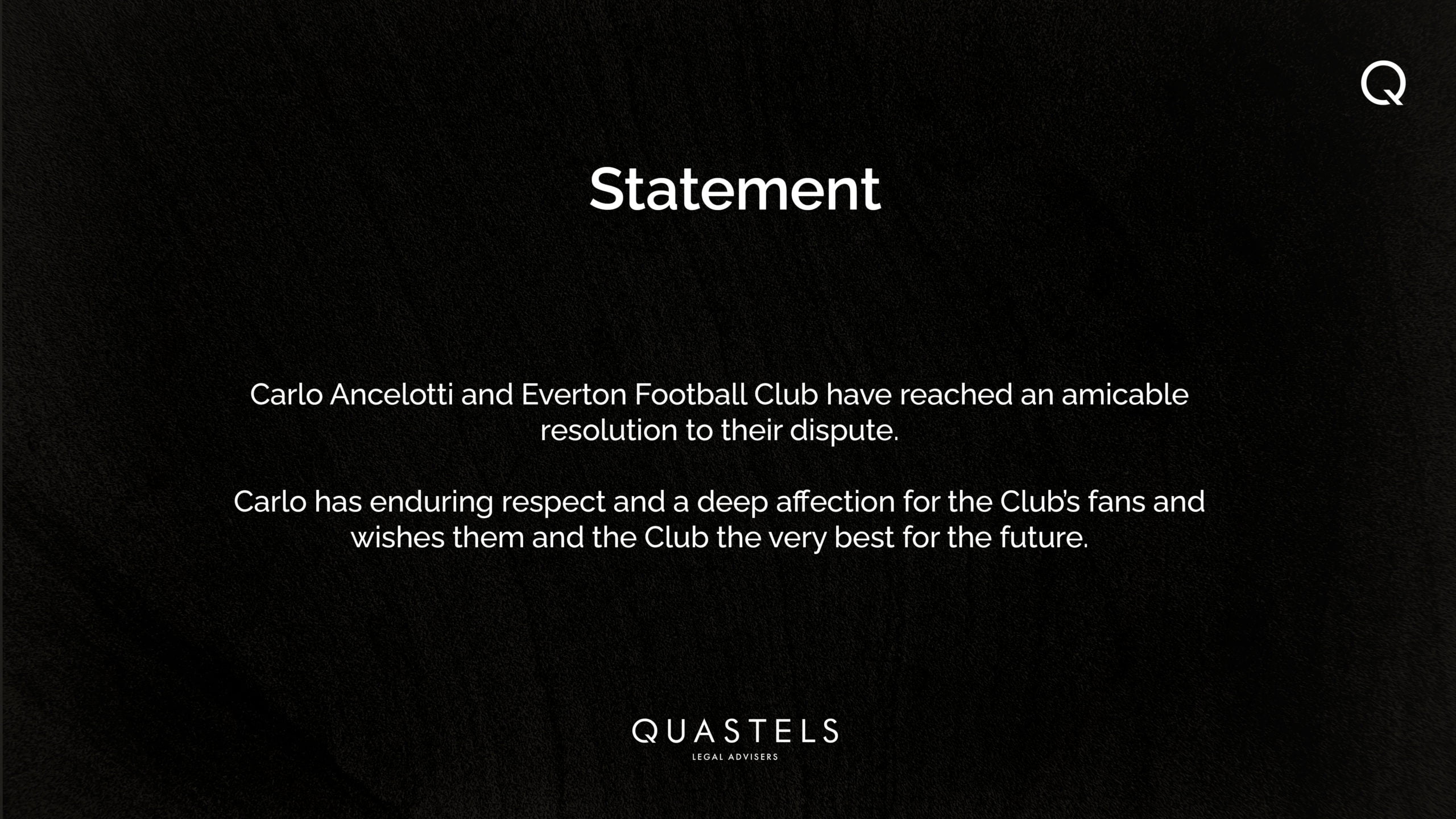 Carlo Ancelotti Everton Statement