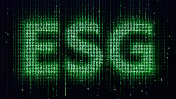 ESG Spelled out in 0s and 1s similar to matrix