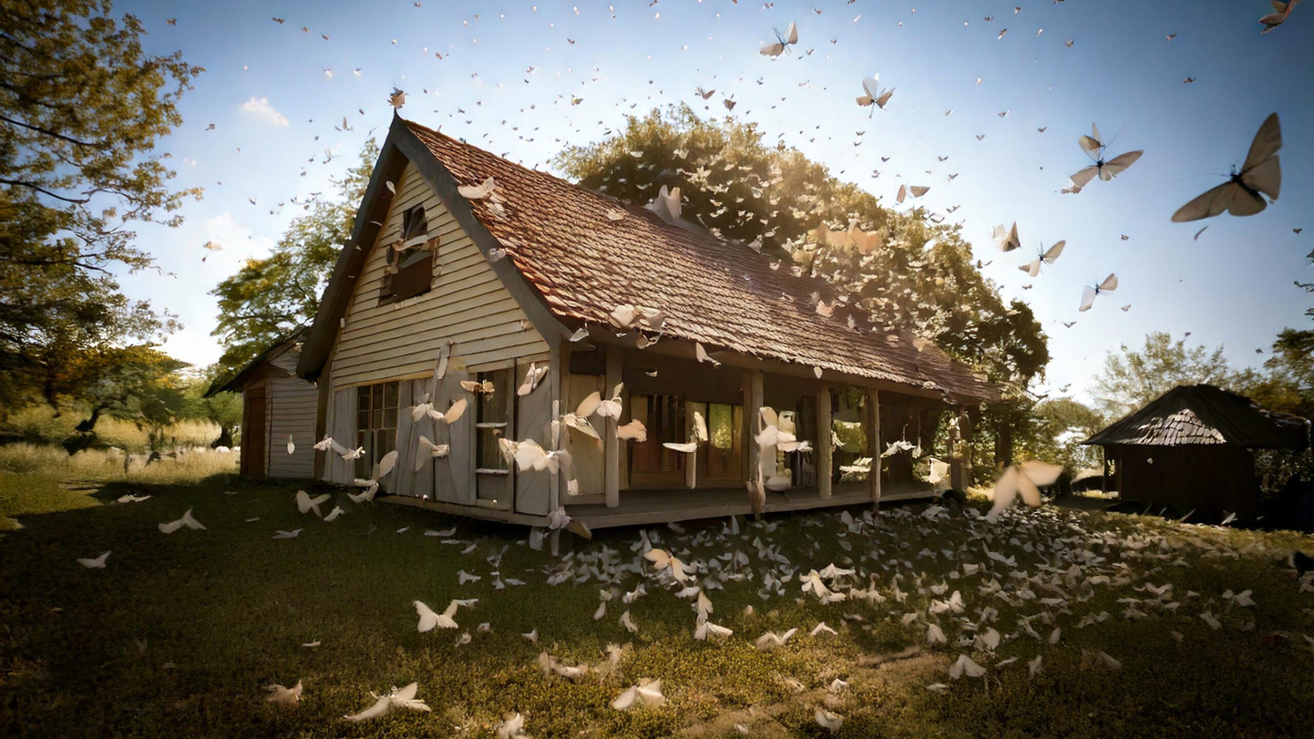 House filled with moths