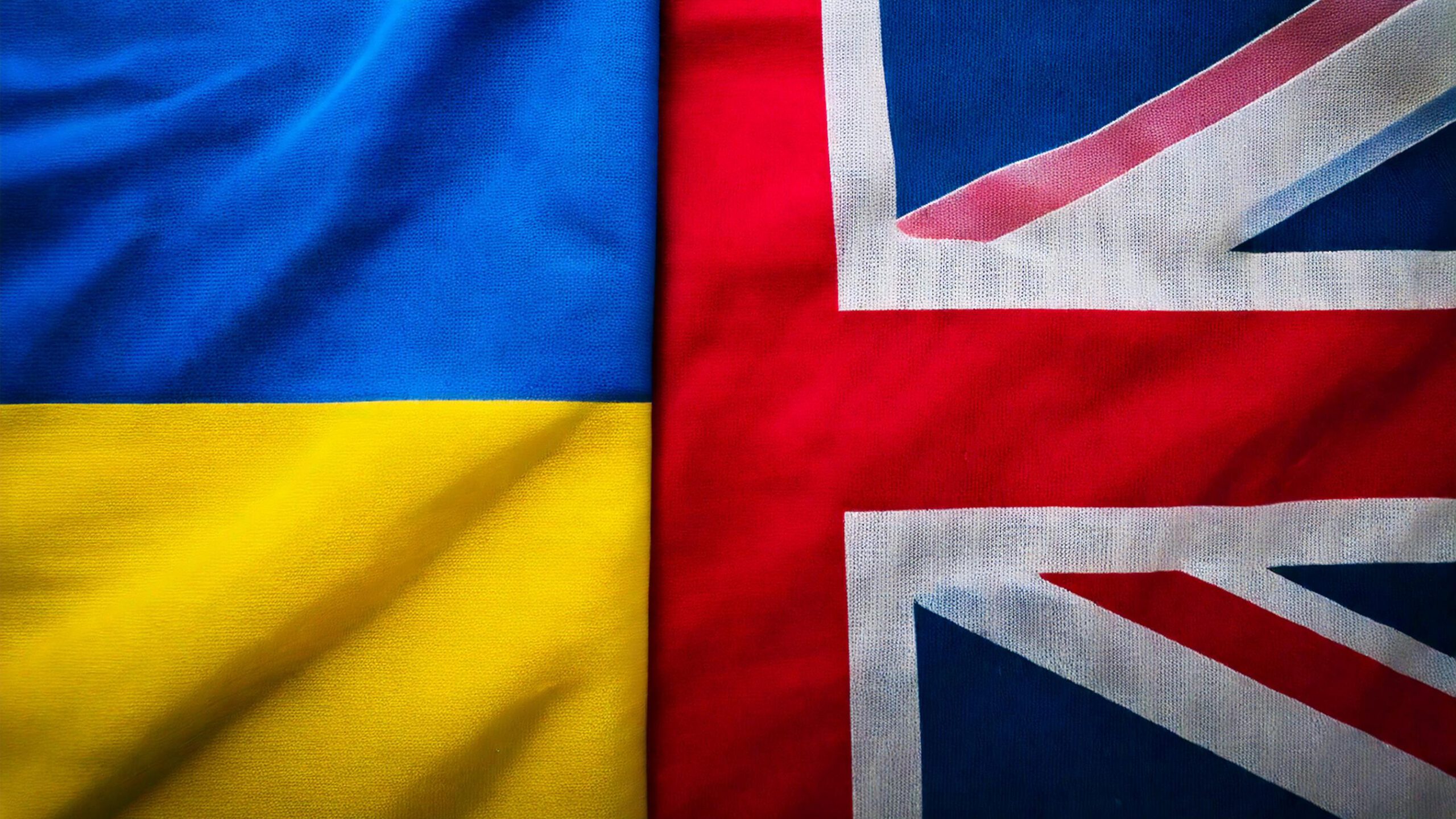 Ukrainian flag along side the UK flag