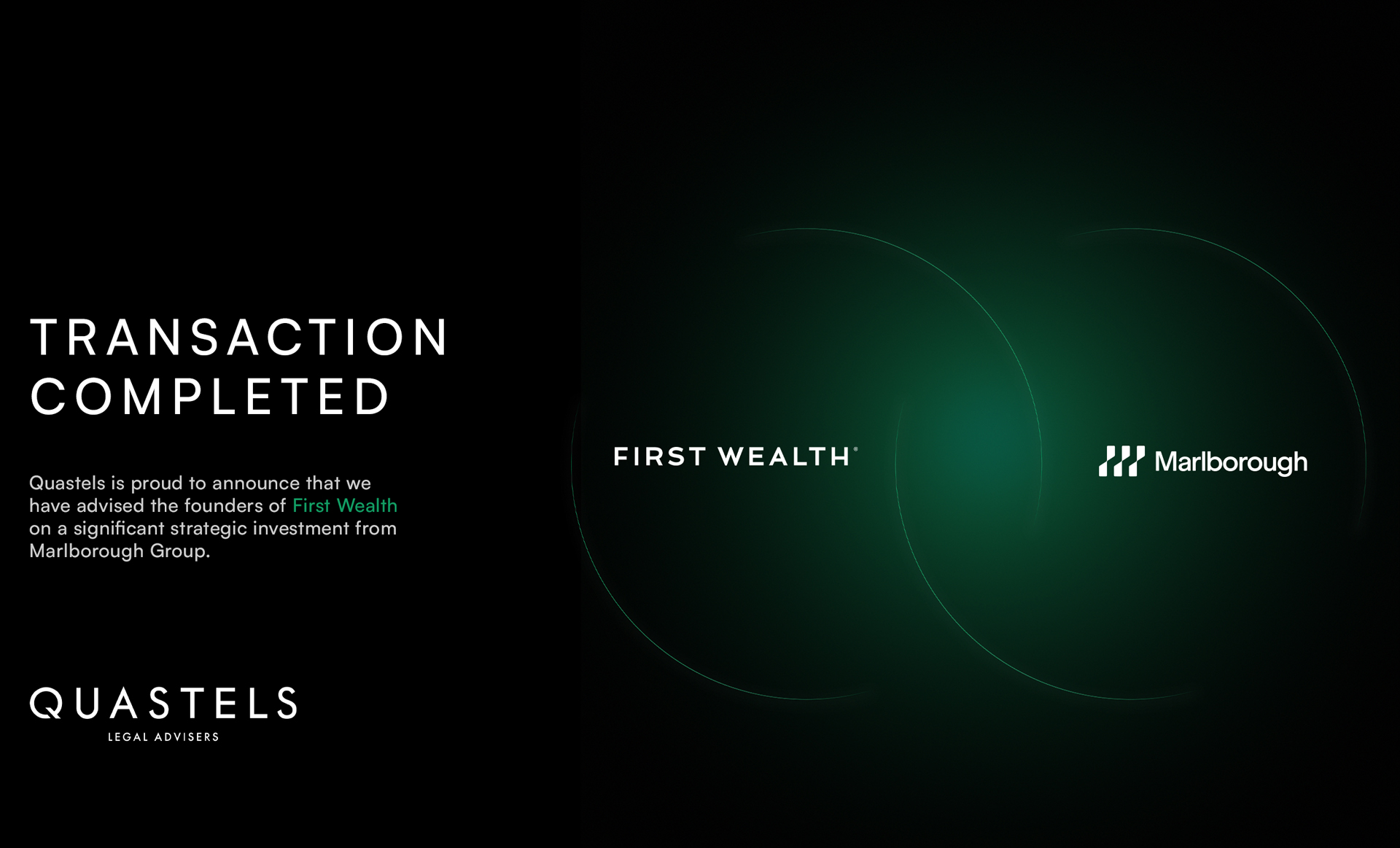 First Wealth & Marlborough Group in a venn diagram to represent their new investment deal.