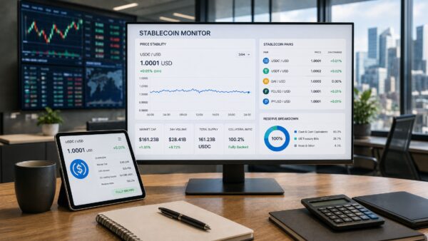 A setup monitoring stablecoins.